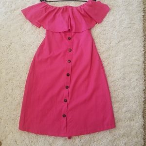 Pending. Off the shoulder midi dress